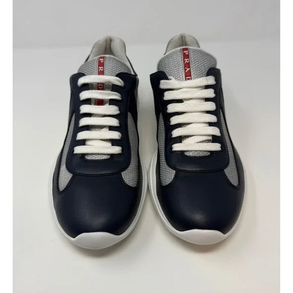 Prada Americas Cup Leather Sneaker Navy Size 9 US 8 Prada